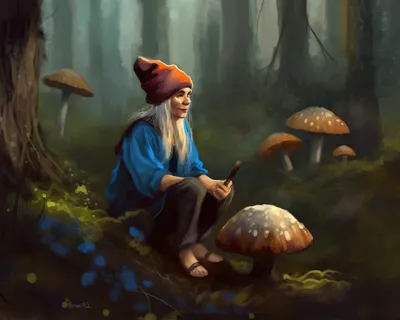 Fantasy portrait of a Forest Gnome \" Sticker for Sale by OCPortraitPlace |  Redbubble