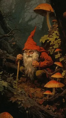 dwarf, fairy, art, red, wings, gnome, mushroom, yellow, fantasy, grumpy, HD  wallpaper | Peakpx