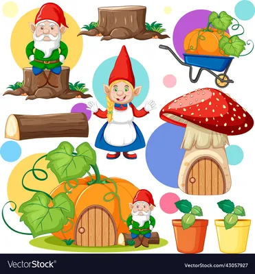 Fantasy Gnome And Mushrooms Stock Photo - Download Image Now - Fairy Tale,  Fantasy, Fern - iStock