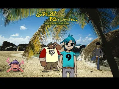 Скачать обои Gorillaz, English virtual band, art, collective, all members  of the group, characters для монитора с разрешением 2560x1600. Картинки на рабочий  стол