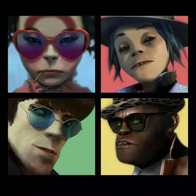 Персонаж 2-D Дней Демона Gorillaz, лапша, стикер, мультфильм, вымышленный  персонаж png | PNGWing