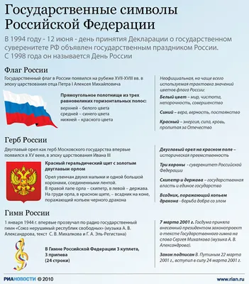 Государственные символы России - РИА Новости, 07.06.2011