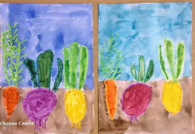 Цветик - семицветик\" - блог о рисовании с детьми: Рисуем овощи на грядке
