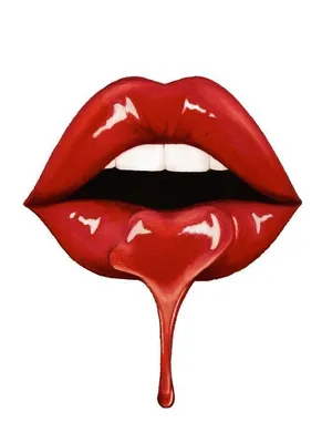 Губы красные течет краска фон белый арт | Kiss painting, Pop art lips, Lips  painting