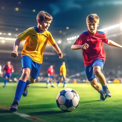 Пацаны играют в футбол …» — создано в Шедевруме