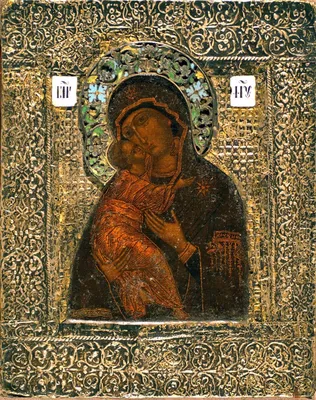 Купить икону Владимирской Богородицы DR0197 Вы сможете у нас! Антикварные  русские иконы по доступной цене!
