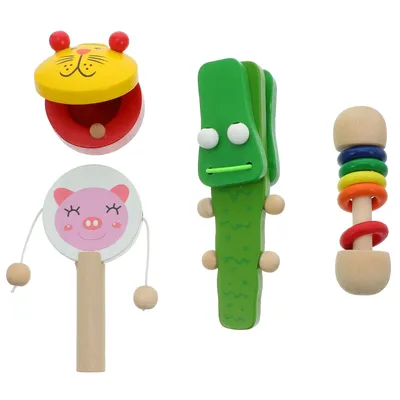 Купить Детский ударный ручной барабан, деревянный ударный инструмент,  детские игрушки, музыкальный инструмент | Joom
