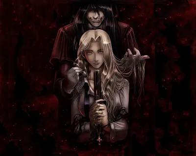 Обои на рабочий стол Леди Интегра и Алукард из аниме 'Хеллсинг / Hellsing',  обои для рабочего стола, скачать обои, обои бесплатно