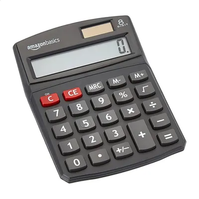 Amazon.com : Amazon Basics LCD 8-Digit Desktop Calculator, 1 Pack, Small,  Black : Office Products