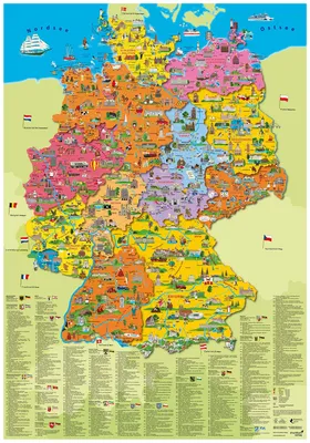 Карты Германии. Подробная карта Германии на русском языке с курортами и  отелями