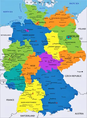 Города Германии на карте | Карта Германии с городами - AnnaMap.ru