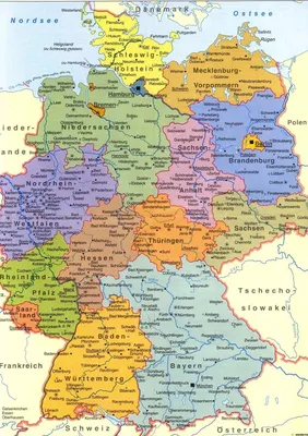 Германия - карта Германии - высокое детальное Иллюстрация штока -  иллюстрации насчитывающей восточно, эссен: 139904037