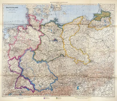 Карта Германии и соседних стран - Германии и близлежащих странах карты  (Западная Европа - Европа)