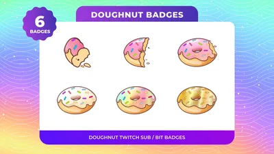 Fancy Donut Twitch Badges - Gaming Visuals