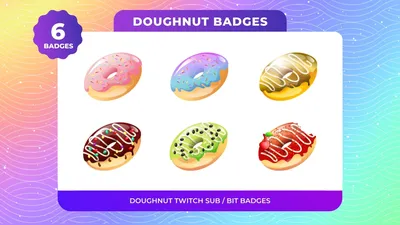 Donut Twitch Badges - Gaming Visuals