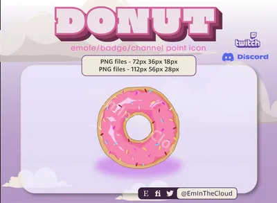 Pink Donut Emote, Badge, Channel Point Icon for Twitch or Discord - Etsy