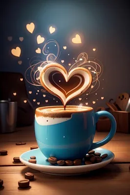 Кофе с сердечком - 63 фото