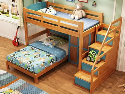 Кровать для детей, креативная красивая белая кровать в виде замка для 5-8  лет, мебель для спальни из массива дерева, лестница, шкаф, детская  двухъярусная кровать | AliExpress