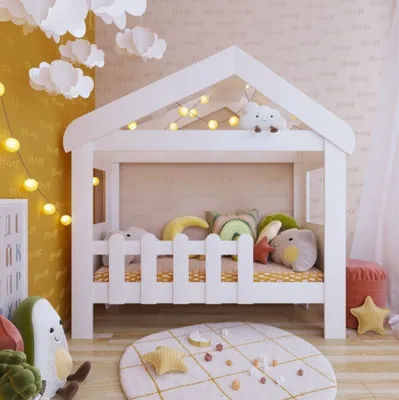 Кровать-домик с бортиком для детей от 3 лет, 180х70 - купить с доставкой по  выгодным ценам в интернет-магазине OZON (546470757)