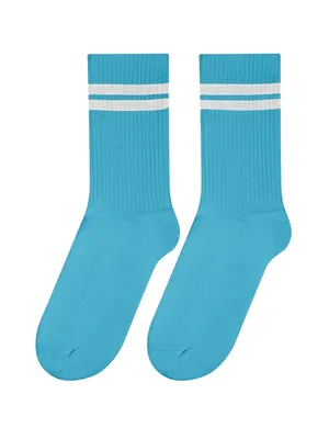 Высокие носки с полоской Color Basic - 2 пары, цвет: голубой купить в  интернет-магазине ТВОЕ, арт.97529