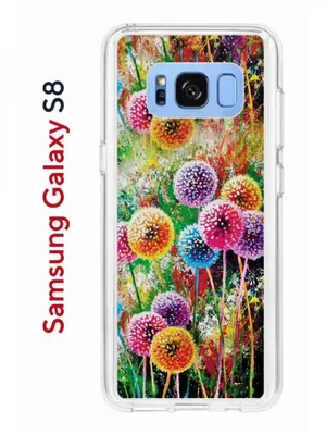 Чехол на Samsung Galaxy S8 Kruche Print Одуванчики,противоударный бампер,с  защитой камеры, купить в Москве, цены в интернет-магазинах на Мегамаркет