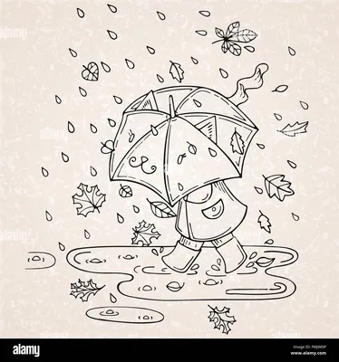 Раскраска осенний дождь для детей - 41 фото