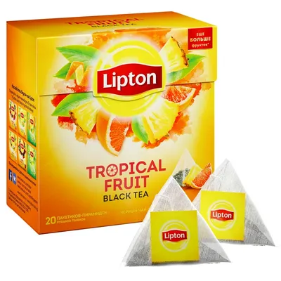 Чай Lipton Tropical Fruit пирамидки (черный, 20пак/уп) арт. 32227 - купить  в Москве оптом и в розницу в интернет-магазине Deloks