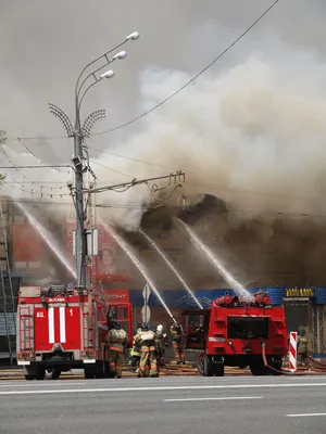 Пожарный тушит пожар на фоне огня …» — создано в Шедевруме