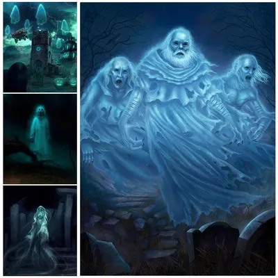 четыре белых призрака одетых в белое фотографируются в зеркале, призраки на  картинках, призрак, Хэллоуин фон картинки и Фото для бесплатной загрузки