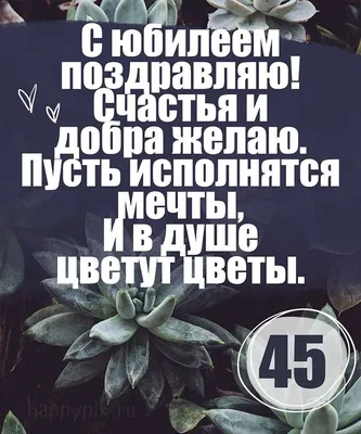 Поздравить с юбилеем 45 лет картинкой со словами мужчину - С любовью,  Mine-Chips.ru