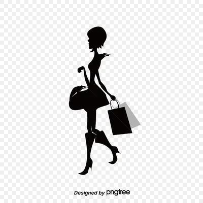 Девушка позирует в воздушном летнем длинном платье. Силуэт девушки черные  линии на белом фоне. Иллюстрация Stock | Adobe Stock