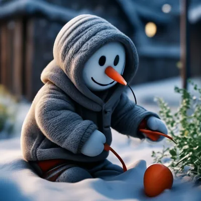 Картинка снеговик без носа обои