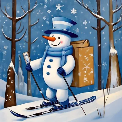 Снеговик-почтовик снеговик-почтальон …» — создано в Шедевруме