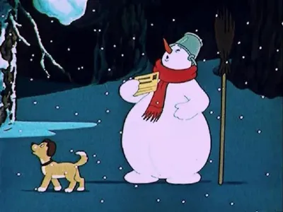 Советский, злой, твой on X: \"Снеговик-почтовик. СССР, 1955 год. Этот  мультфильм придумал знаменитый Владимир Сутеев на основе собственной  сказки. Дети лепят снеговика, который должен доставить письмо Деду Морозу.  Современные мультики никогда не