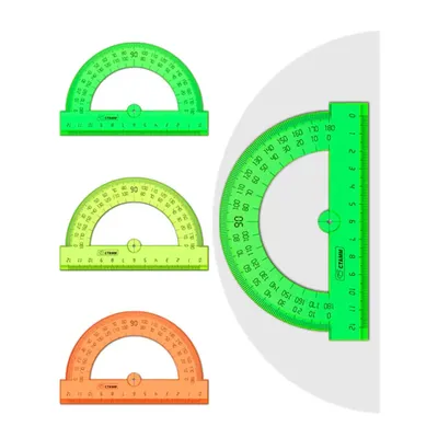 Транспортир 180 град., 10 см, пластик, микс купить по цене 69 ₽ в  интернет-магазине KazanExpress