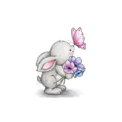 Bunny with flowers. Зайчик с цветами. PNG. | Иллюстрации кроликов, Детские  рисунки, Детские постеры