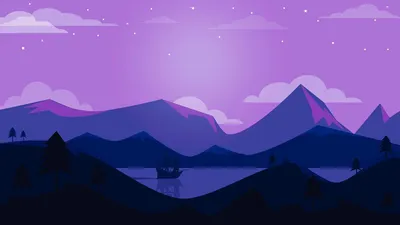 1366x768] Colorful Mountains Night Minimal. : r/wallpaper