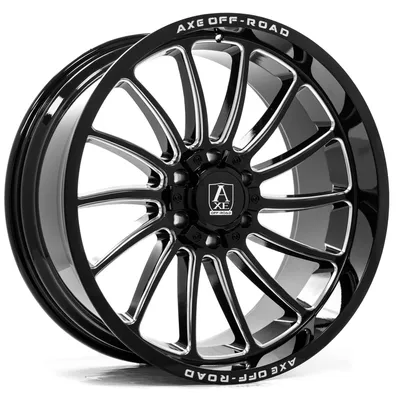 Set 4 Fuel Darkstar 24x12 8x6.5 Matte Black Gloss Black Lip Wheels 24\"  -44mm - A2i Wheel and Tire