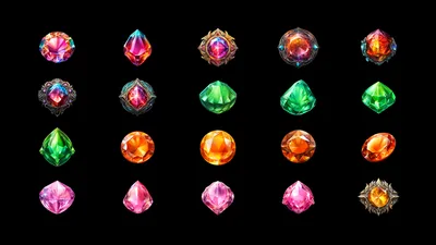 Magic Gems Pack 100 PNG - 256x256 pixels in 2D Assets - UE Marketplace