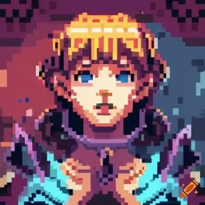 Create a 32x32 pixel art of anime on Craiyon