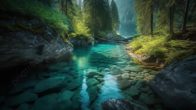 изображение показывающее реку в лесу, 4к картинка природы, обои, Hd фон  картинки и Фото для бесплатной загрузки