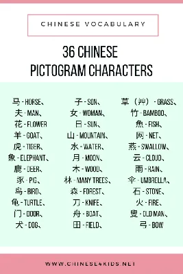 36 Chinese Pictogram Characters