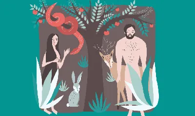 Adam and eve. The first man in the world who descended from heaven  #Sponsored , #advertisement, #AD, #eve, #heaven, #de… | Adam and eve, Easy  drawings, Illustration