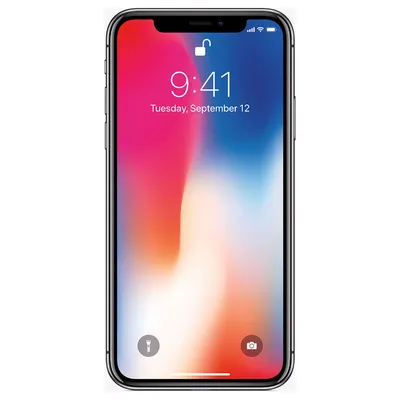 New Apple iPhone X 10 front view on white background. New features in iOS  11 make iPhone X even more capable Stock Photo - Alamy