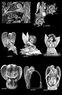 Изображения ангелов для гравировки на памятниках из гранитаках