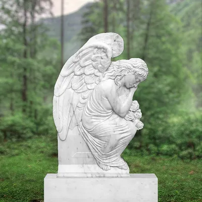 Статуэтка ангела, скульптура ангела из полимербетона на могилу
