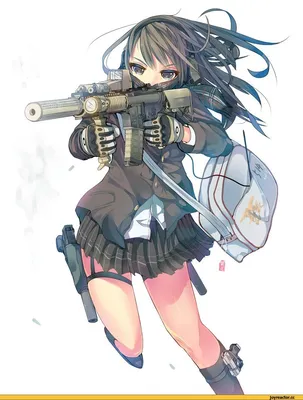 Картинки аниме девушек с оружием обои