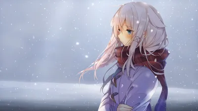 Картинки аниме девушек зимой обои