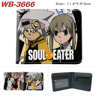 Anime Soul Eater Men Leather PU Bifold Wallet Card holder Coins Purse Money  Clip | eBay