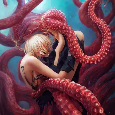 Tentacle Anime girl (slight NSFW!) by YarachyChu on DeviantArt